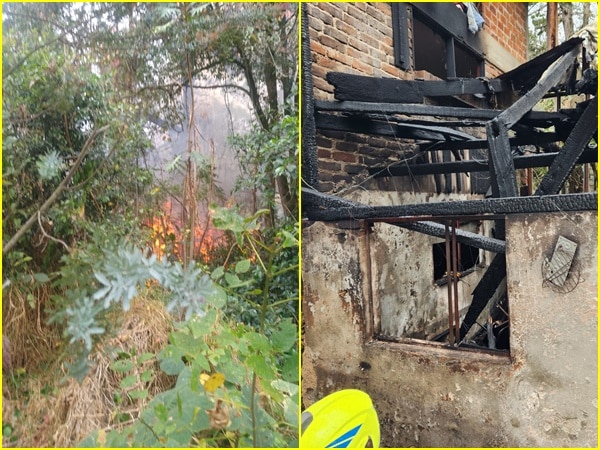 Incendio forestal terminó destruyendo una vivienda en Juan XXIII de Pasto